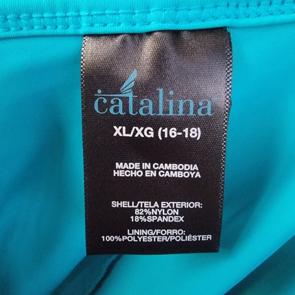 CATALINA ♡ NWOT Gorgeous 1pc Aqua Blue Padded Bralette Swimsuit XL (16-18) - Picture 10 of 11